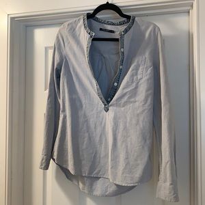 Denim pullover shirt